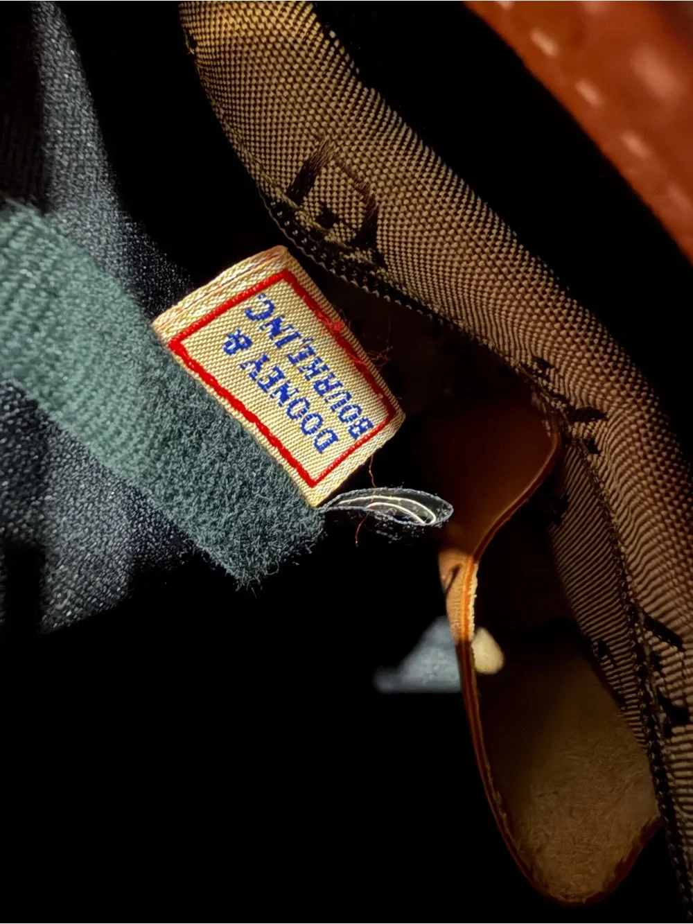 Dooney & Bourke Beige Logo Hobo Bag with Brown Leather Strap